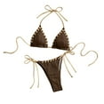 thumbnail image 1 of Generic Womens Sexy Bikini Sets Cheeky Push up Triangle Top String Thong Two Piece High Cut Bathing Suits Halter, 1 of 2