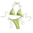 thumbnail image 1 of Generic Womens Sexy Bikini Sets Cheeky Push up Triangle Top String Thong Two Piece High Cut Bathing Suits Halter, 1 of 2