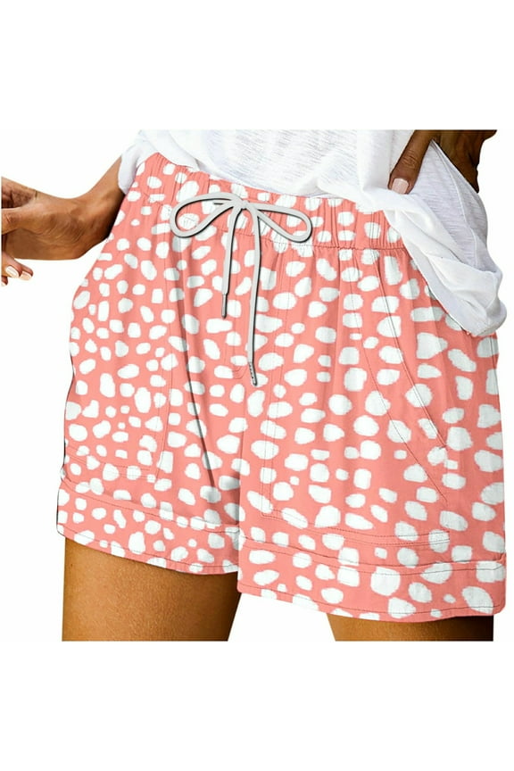Womens Shorts Drawstring Elastic Waist Casual Lightweight Short Pants Trendy Lounge Summer Beach with Pockets