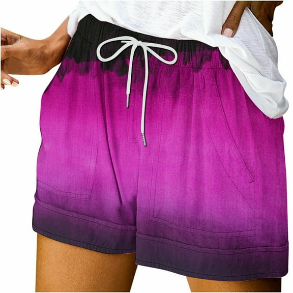 Generic Womens Shorts Drawstring Elastic Waist Casual Lightweight Short Pants Trendy Lounge Summer Beach with Pockets