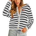 thumbnail image 1 of Generic Womens Striped Cardigan Sweaters Button Down Cropped Knit Lady Jackets Coat 2026 Fall Outfits Trendy Clothes, 1 of 7