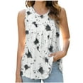 thumbnail image 1 of Generic Womens Summer Tank Tops Pleated Round Neck Sleeveless Tops for Women Casual Flowy, 1 of 4