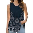 thumbnail image 1 of Generic Womens Summer Tank Tops Pleated Round Neck Sleeveless Tops for Women Casual Flowy, 1 of 4