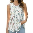 thumbnail image 1 of Generic Womens Summer Tank Tops Pleated Round Neck Sleeveless Tops for Women Casual Flowy, 1 of 4