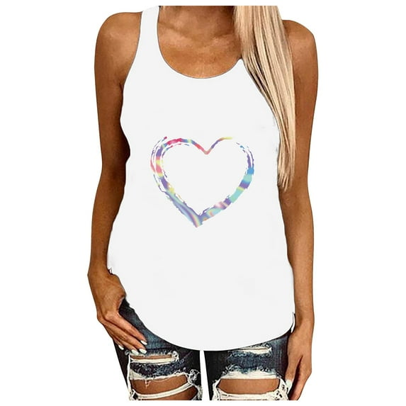Generic Womens Tank Tops Summer Racerback Graphic Tanks Beach Vacation Tops Loose Running Athletic Sleeveless Shirt Cami