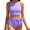 thumbnail image 1 of Generic Womens Two Piece Bathing Suit High Waisted Bikini Set Spaghetti Straps Push Up Racerback Swimsuit Swimwear, 1 of 7
