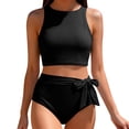 thumbnail image 1 of Generic Womens Two Piece Bathing Suit High Waisted Bikini Set Spaghetti Straps Push Up Racerback Swimsuit Swimwear, 1 of 7