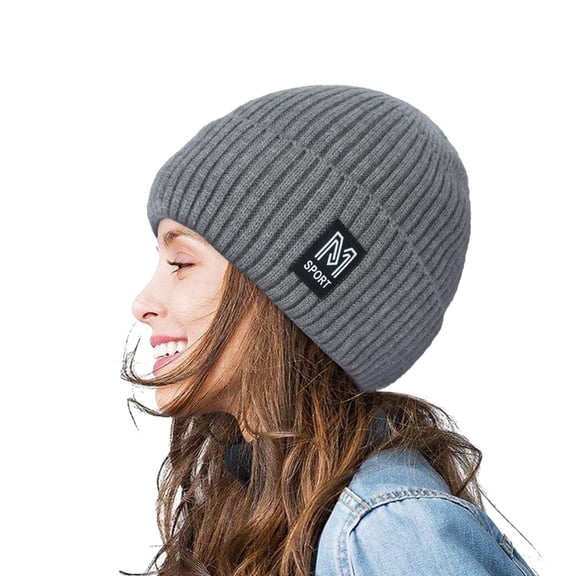 Generic Womens Winter Woolen Hat Womens Loose Woolen Hat Oversized Knitted Warm Winter Hat Suitable For Cold Weather One Size Matching Striped Knit Winter Hat Trendy Knitted Slouchy Cap