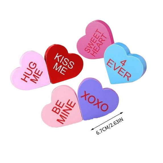 Generic Wooden Hearts for Crafts, Valentines Decorations for the Home, Valentines Day Decor for Anniversary Wedding Party, Conversation Heart Wooden Valentine Decorations