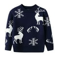 thumbnail image 1 of Generic Workout Sweaters for Kids Toddler Boys Girls Christmas Cartoon Deer Snowflake Warm Knitted Sweater Long Sleeve Xmas Tops Knitwear Cardigan Coat (6-7 Years,Navy), 1 of 4
