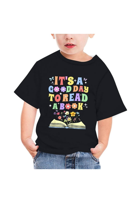 World Book Day Shirt for Boys Kid Grils It’s a Good Day to Read a Book Lover Reader Bookworm V-Neck T-Shirt for 3-14 Years