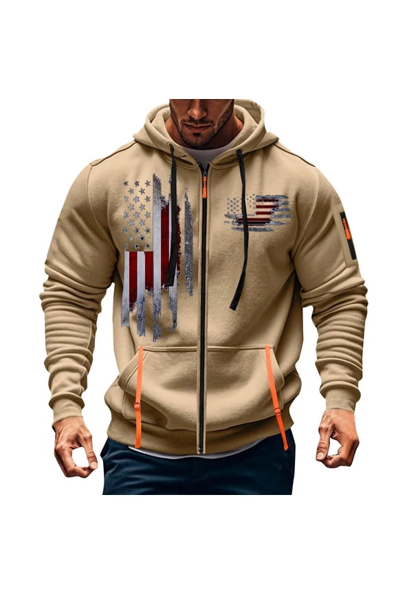 Zipper Hoodies for Men Fall Fashion Casual Tactical Hoodie Long Sleeve Multi-Pockets Winter Work Jacket with Pocket