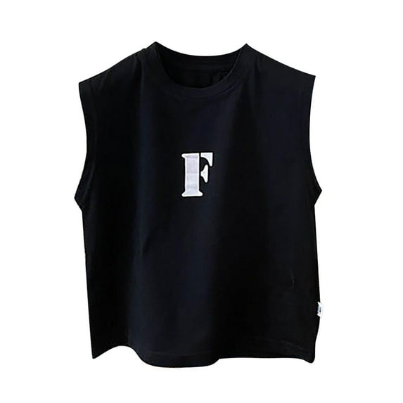 Generic boy dress shirt Toddler Kids Baby Boys And Girls Loose Casual Letter Sleeveless T Shirt Top Cool