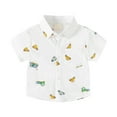 thumbnail image 1 of Generic boys t shirt Little & Big Boys Short Sleeve Button Down Shirt Cartoon Car Pattern With Pockets For 2 To 8 Years Old, 1 of 9