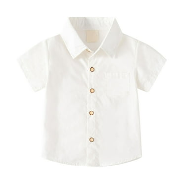 Generic boys t shirt Little & Big Boys Solid Color Short Sleeve Button Down Shirt With Pockets For 2 To 8 Years Old Multi Color Optional