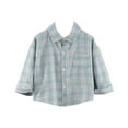 thumbnail image 1 of Generic boys tee shirts Toddler Kids Baby Boys Summer Casual Loog Sleeves Blouse Doll Collar Shirt, 1 of 6
