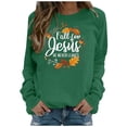 thumbnail image 1 of Generic&nbsp;Jesus Shirt Women Fall for Jesus He Never Leaves Printed Sweatshirt Tee Tunic Tops Fall Sweatshirt, 1 of 5