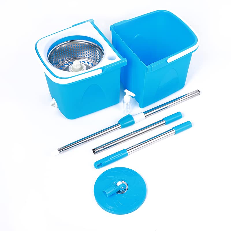 Generico Spin Mop Bucket System with Wringer Set Floor Mop Stainless
