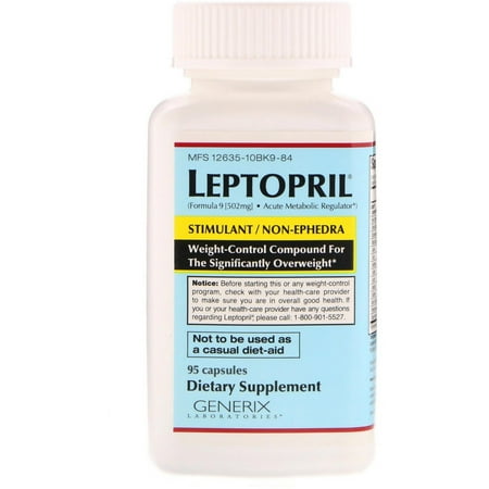 Generix Laboratories Weight Loss Supplement, Dietary Suppliemtns, 502 mg Leptopril, 95 Capsules