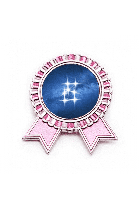 Generous Kind Beautiful Lucky Stars Badge Brooch Pin Pink Winner Award Medal