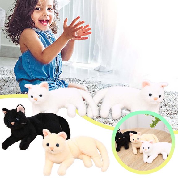 Generous Toy 28cm Realistic Soft Cat Stuffed Animal Cute for Three Year Old Kids