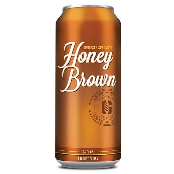 Genesee Specialty Beer, Honey Brown, Extra Rich Original Lager, 24 fl oz Aluminum Can, 4.5% ABV, Craft Beer
