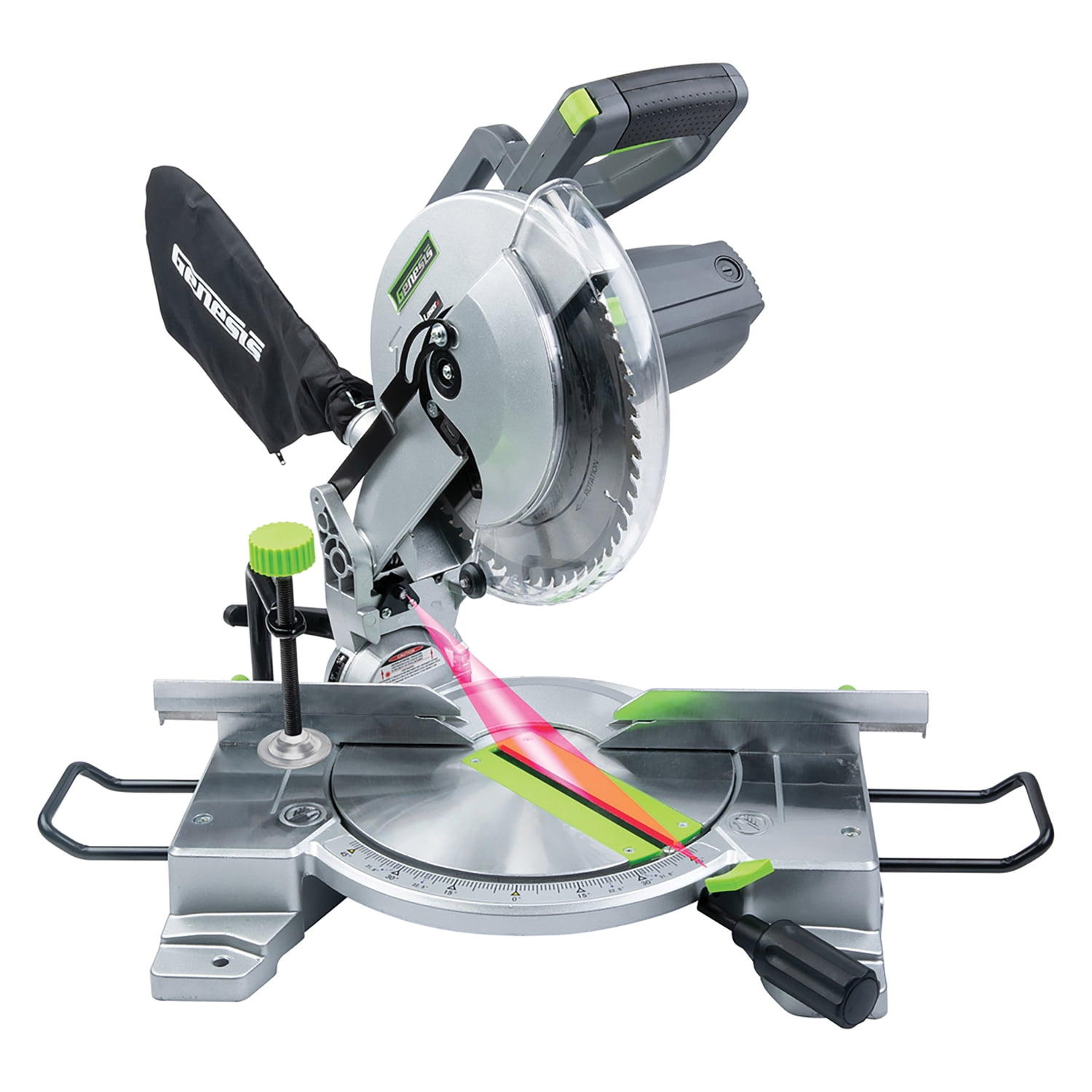 Genesis 15-Amp 10-In. Compound Miter Saw with Laser Guide and Blade, GMS1015LCPT