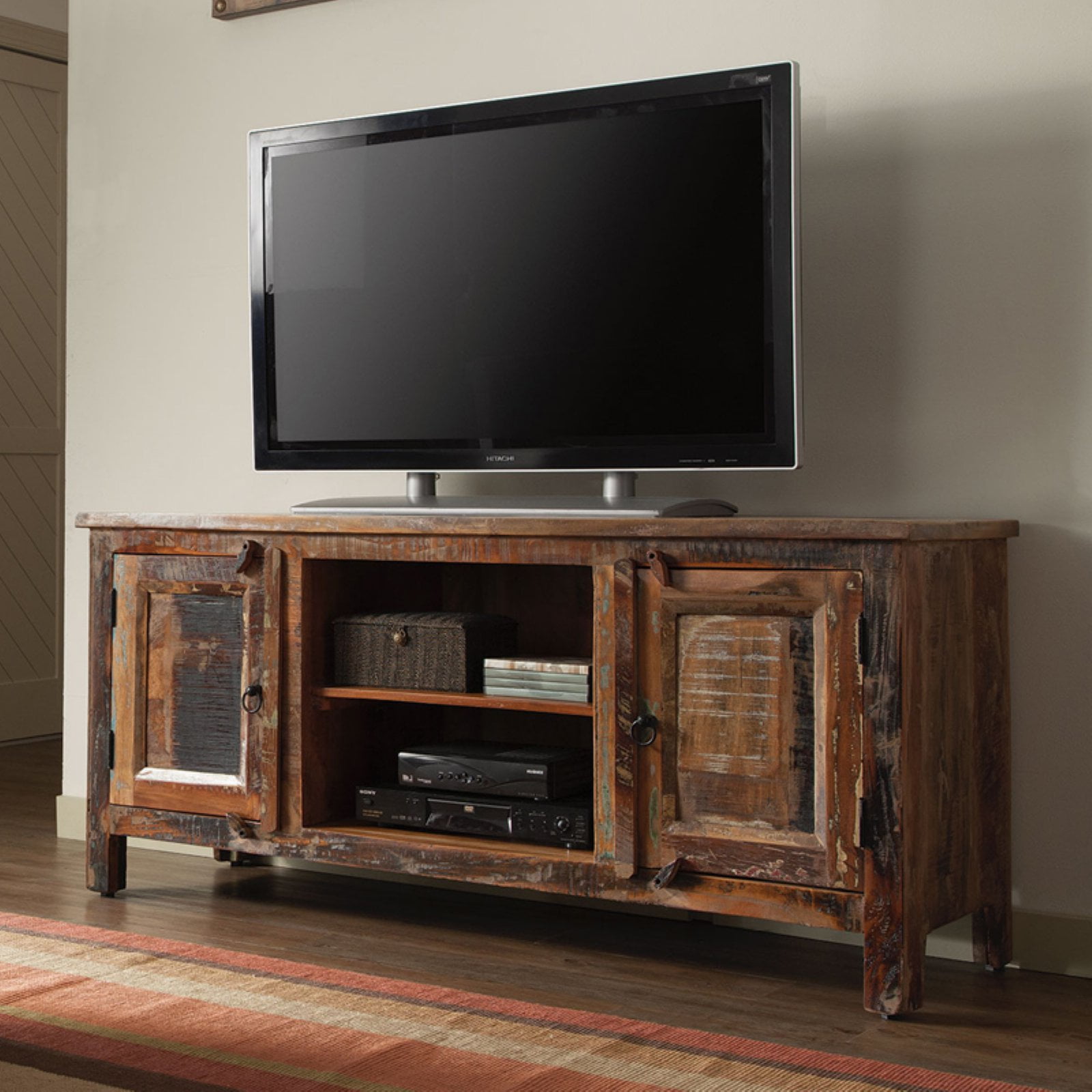 Genesis 2-door TV Console Reclaimed Wood - Walmart.com