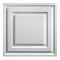 Genesis 2’ x 2’ Icon Relief (12 Pack) Waterproof, Fire-Rated PVC, Washable, Easy Drop-In Installation, White Solid Through Color