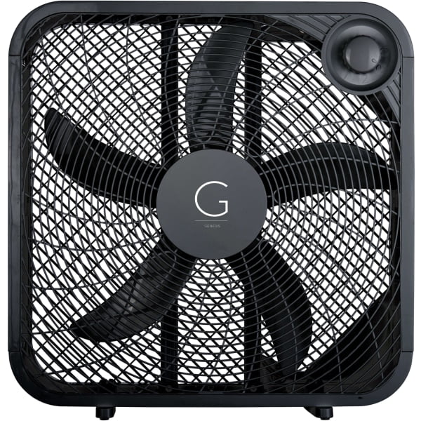 Genesis G20BOX-BLK 20-Inch 3-Speed Box Fan with Max Cooling Technology Black
