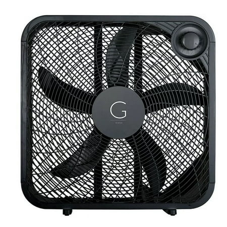 Genesis G20BOX-BLK 20-Inch 3-Speed Box Fan with Max Cooling Technology Black