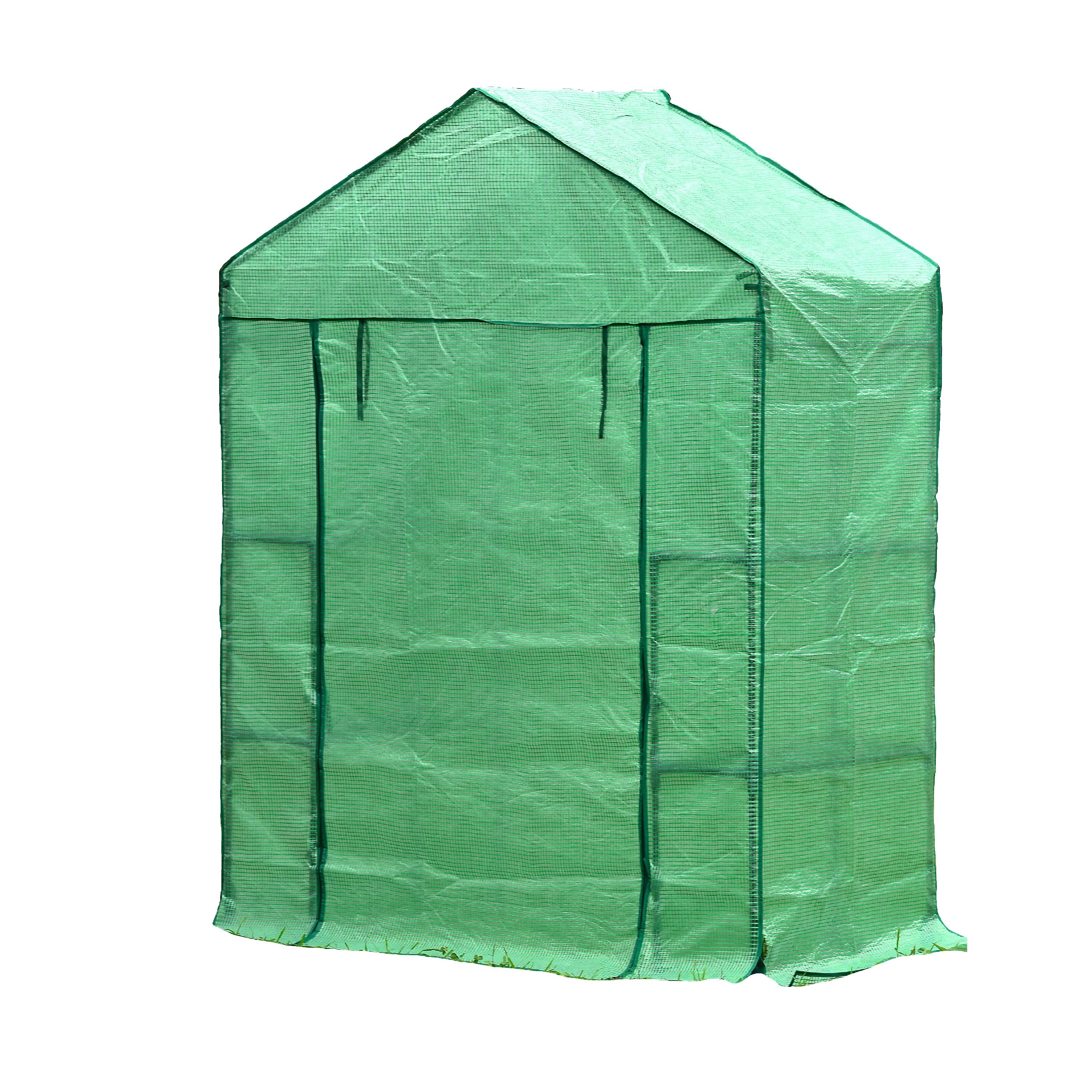 Genesis 61" L x 28" W x 79" H Portable Walk In Greenhouse with Heavy Duty Opaqua Cover
