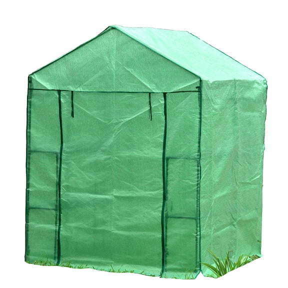 Genesis 61" L x 56" W x 79" H Portable Walk In Greenhouse with Heavy Duty Opaqua Cover