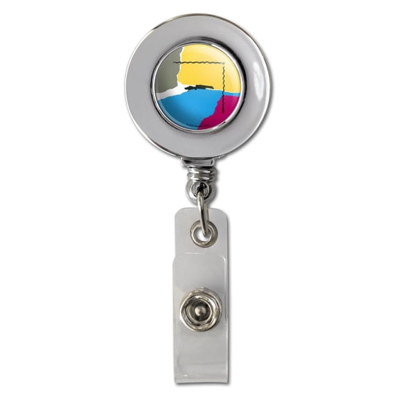 Genesis Abacab Retractable Reel Chrome Badge ID Card Holder Clip