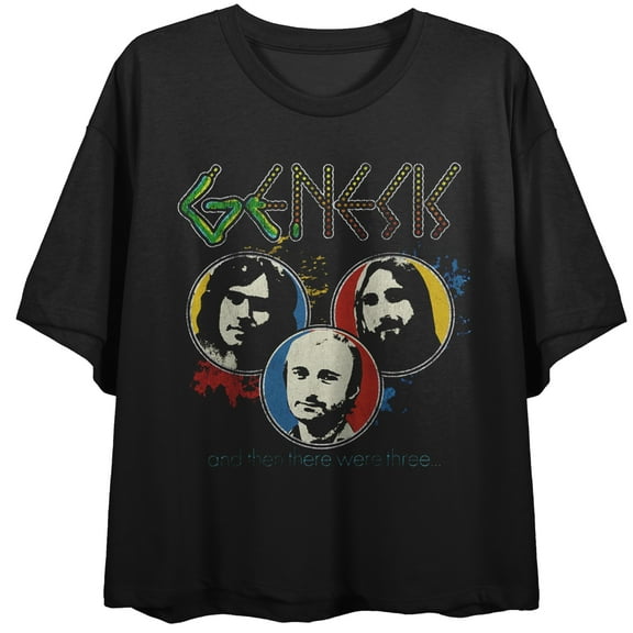 Genesis Album Art Crew Neck Short Sleeve Women's Black Crop Top