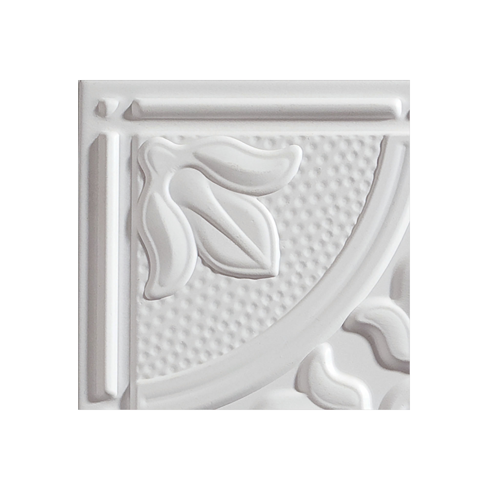 Genesis Antique White Ceiling Tiles - Easy Drop-In Installation  Waterproof, Washable and Fire-rated - High-Grade PVC to Prevent Breakage (12" x 12" Sample)