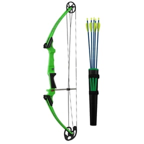 Open Box Genesis Archery Green Compound Target Practice Bow Kit, Right Handed