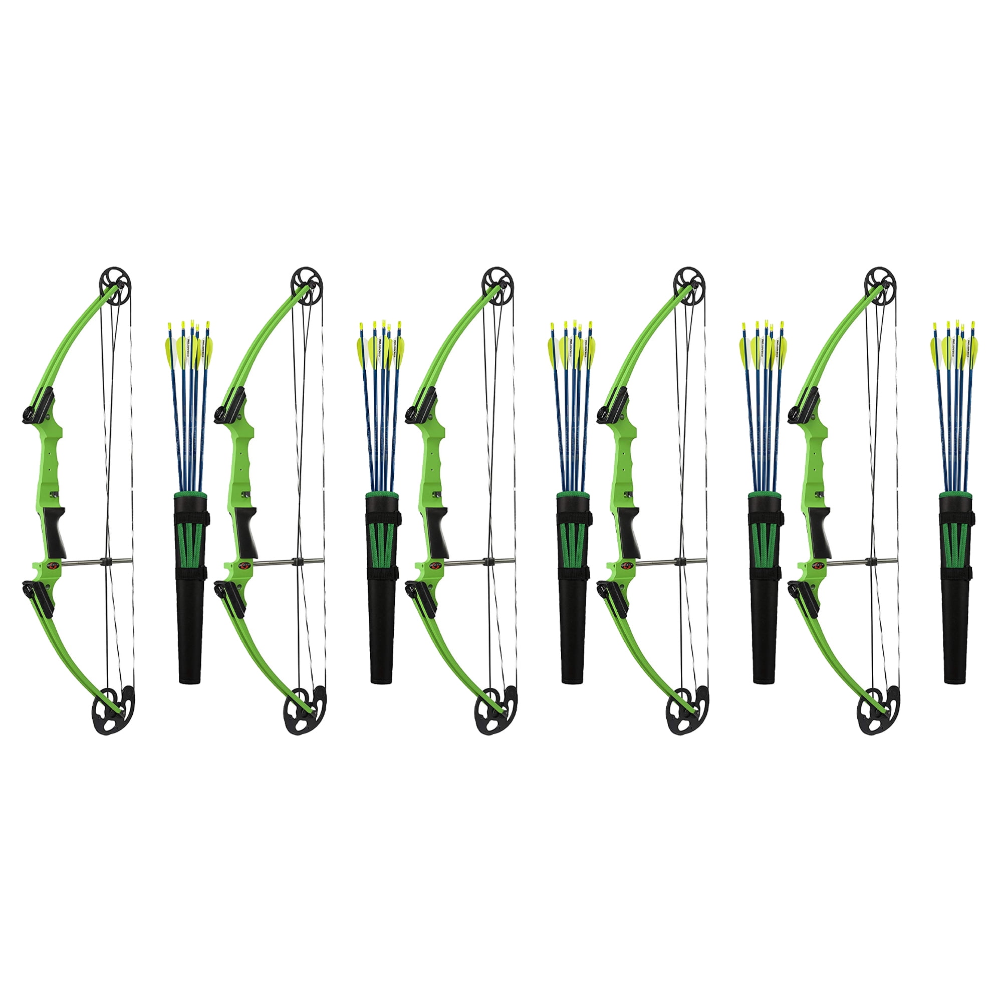 Genesis Original Archery Compound Bow & Arrow Set, Draw Hand-Left, Green, 3 Pack