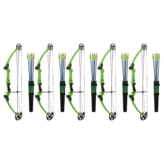 Genesis Original Archery Compound Bow & Arrow Set, Draw Hand-Left, Green, 3 Pack