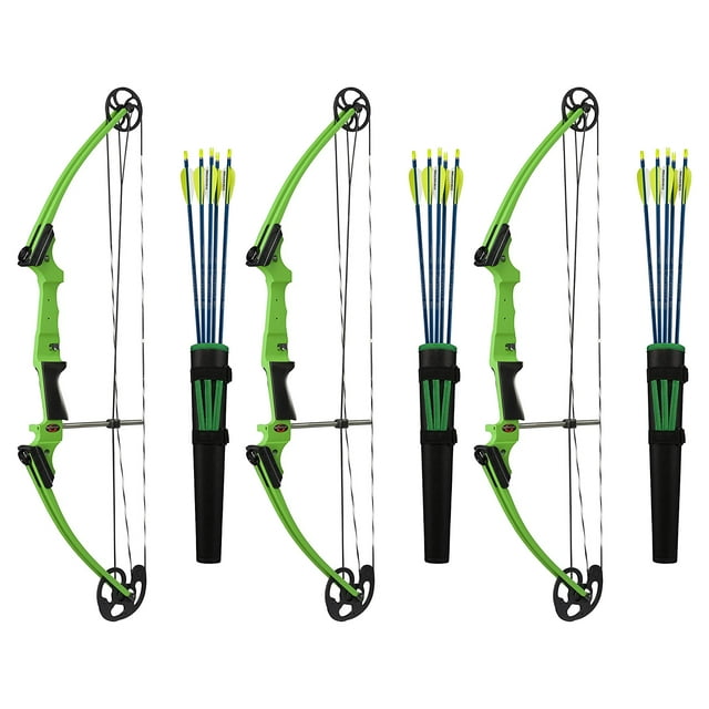 Genesis Archery LeftHanded Compound Bow Archery Kit, Green (3 Pack