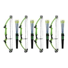 Genesis Original Archery Compound Bow & Arrow Set, Draw Hand-Left, Green, 4 Pack