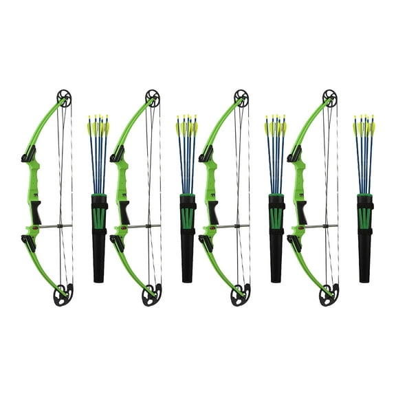 Genesis Archery Left-Handed Compound Bow Archery Kit, Green (4 Pack)