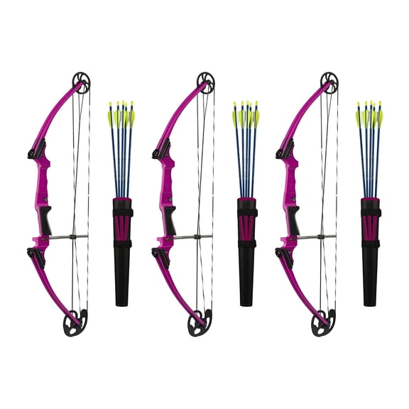 Genesis Archery Left-Handed Compound Bow Archery Kit, Purple (3 Pack)