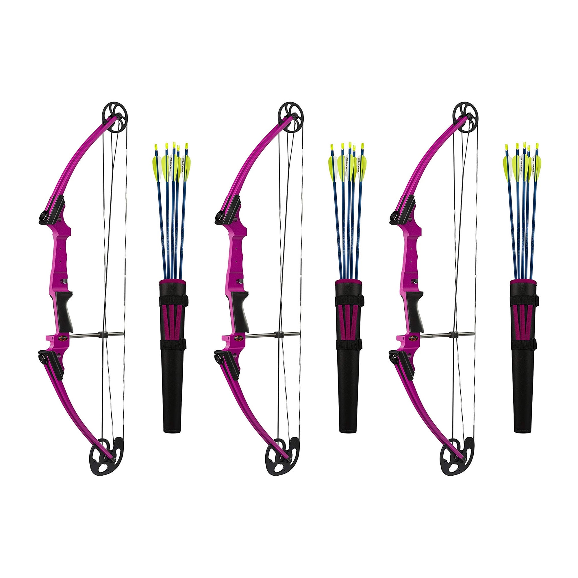 Genesis Archery Left-Handed Compound Bow Archery Kit, Purple (3 Pack)