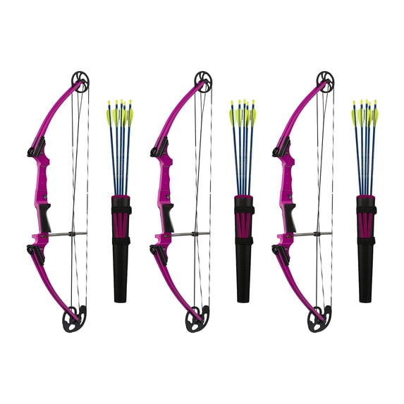 Genesis Archery Left-Handed Compound Bow Archery Kit, Purple (3 Pack)