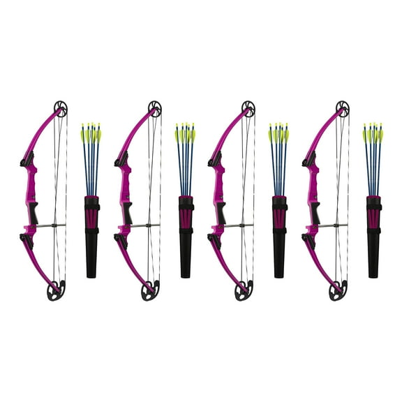 Genesis Archery Left-Handed Compound Bow Archery Kit, Purple (4 Pack)