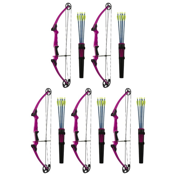 Genesis Archery Left-Handed Compound Bow Archery Kit, Purple (5 Pack)