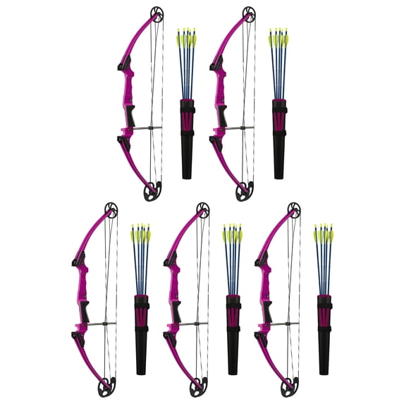 Genesis Archery Left-Handed Compound Bow Archery Kit, Purple (5 Pack)