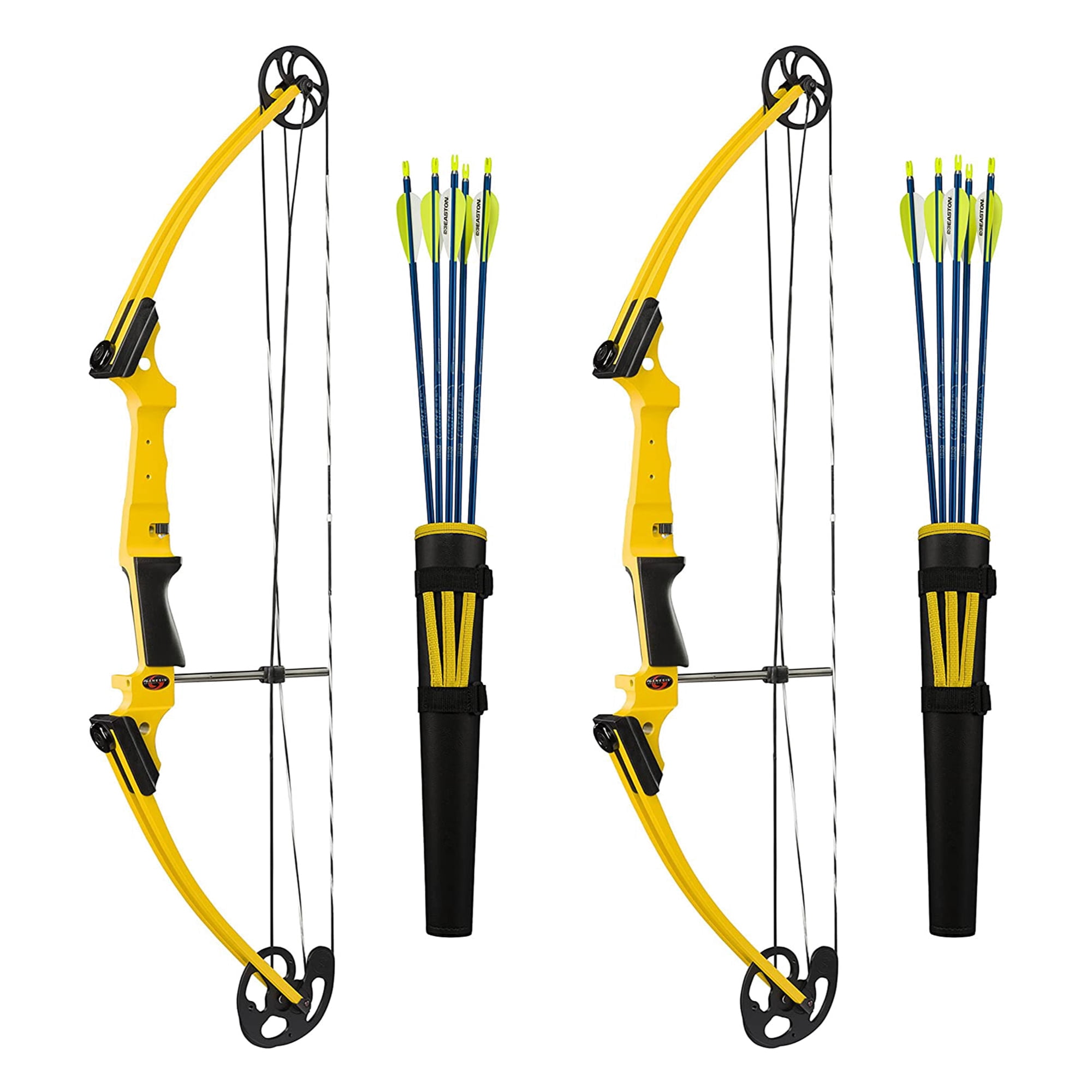 Genesis Archery LeftHanded Compound Bow Archery Kit, Yellow (2 Pack