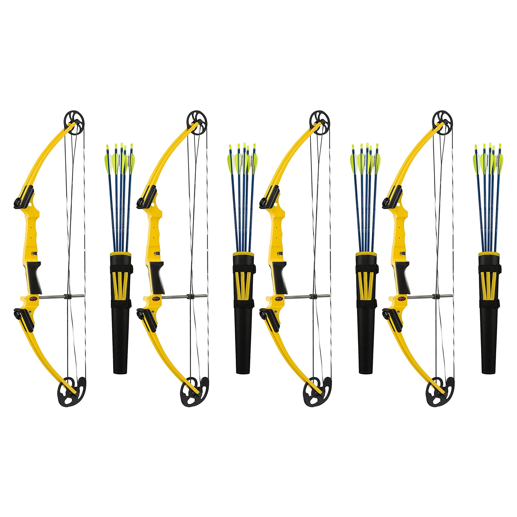 Genesis Archery LeftHanded Compound Bow Archery Kit, Yellow (4 Pack